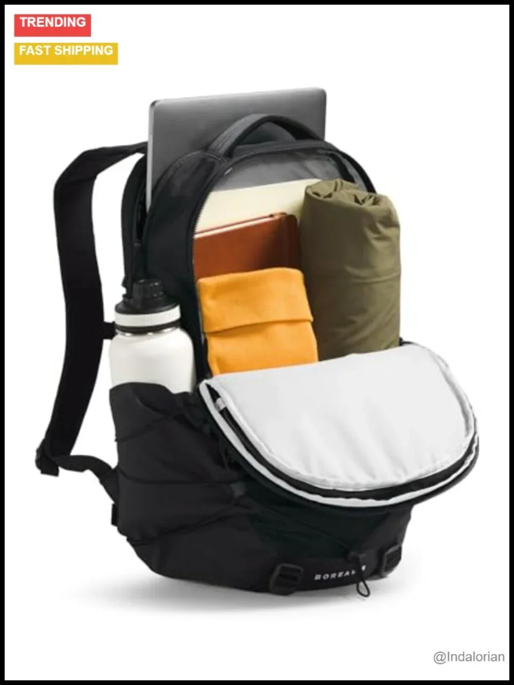 Water Repellent Laptop Backpack with Bungee System and Ergonomic Support